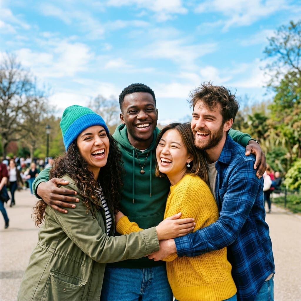 Young international participants laughing together